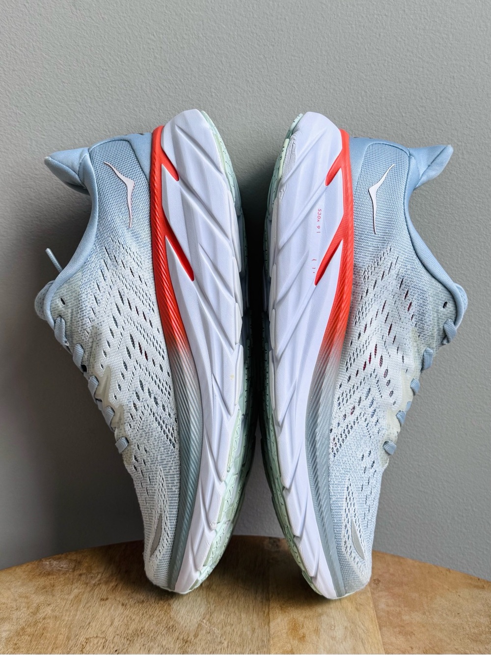 Hoka One Clifton 8 Womens Size 9 Blue Fog White Running Walking Shoes Sneakers - Picture 6 of 10